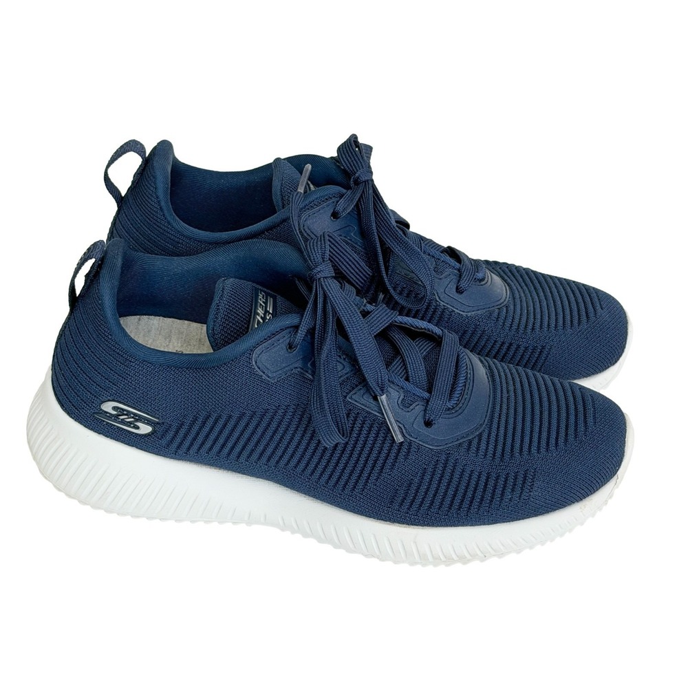 Skechers Bobs Sport Squad Athletic Sneakers Women's 7.5 Navy 32504 Running Shoes